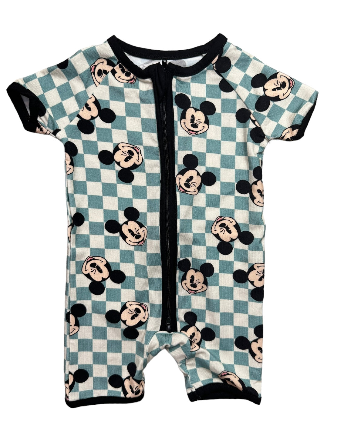 Checkered Mouse Bamboo Romper